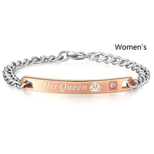 Stainless Steel Her King His Queen Bracelets